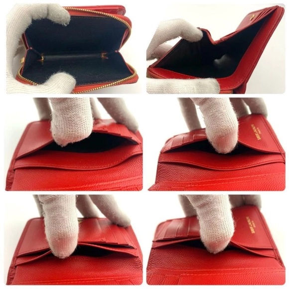 Yves Saint Laurent Red Quilted Leather Wallet - Picture 7 of 10